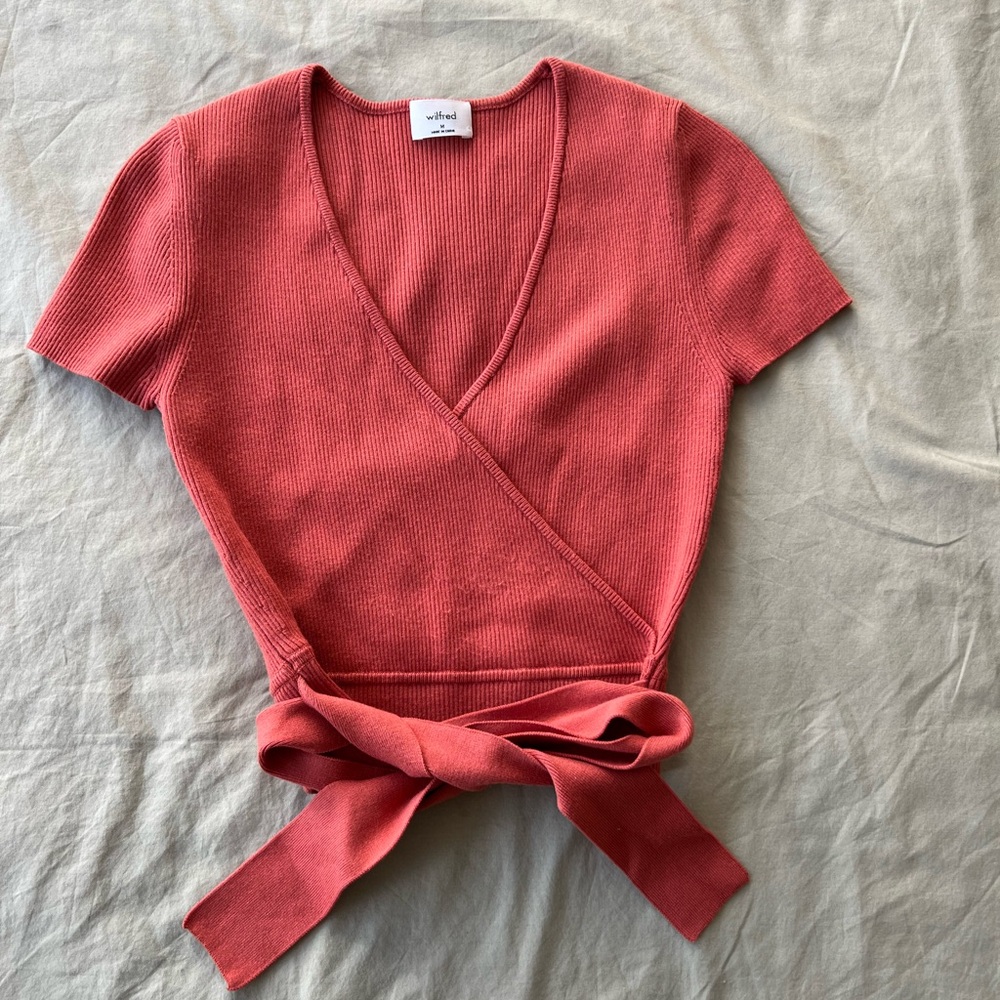 Orange Wilfred Tie Knit Top